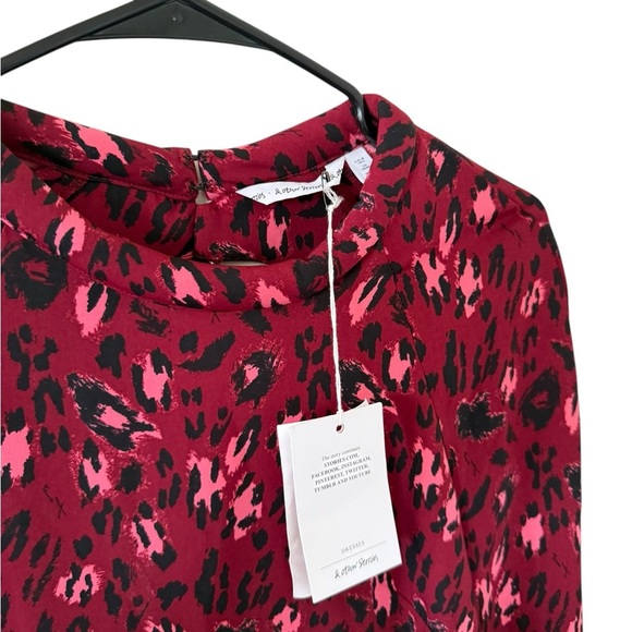 & Other Stories Red Animal Print Mini Dress - Picture 3 of 7